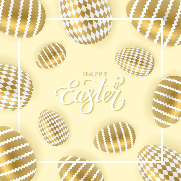 Easter gold eggs yellow - Vector, imagen