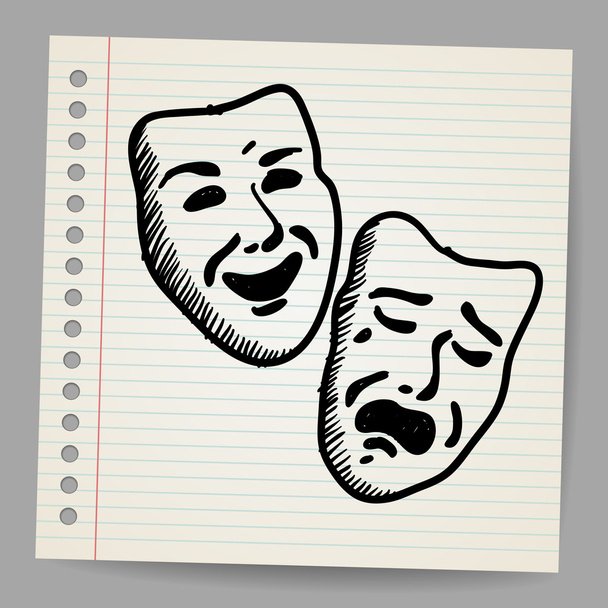 Escribir máscaras de teatro
 - Vector, imagen