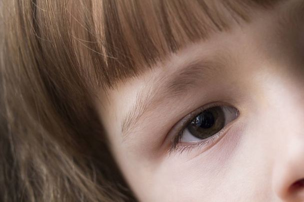 Close up macro of child girl eye - Photo, Image