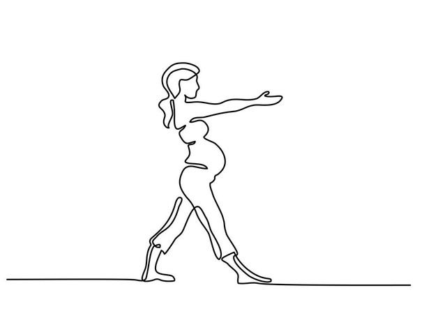 Szczęśliwy w ciąży kobieta co ćwiczenia jogi - Wektor, obraz