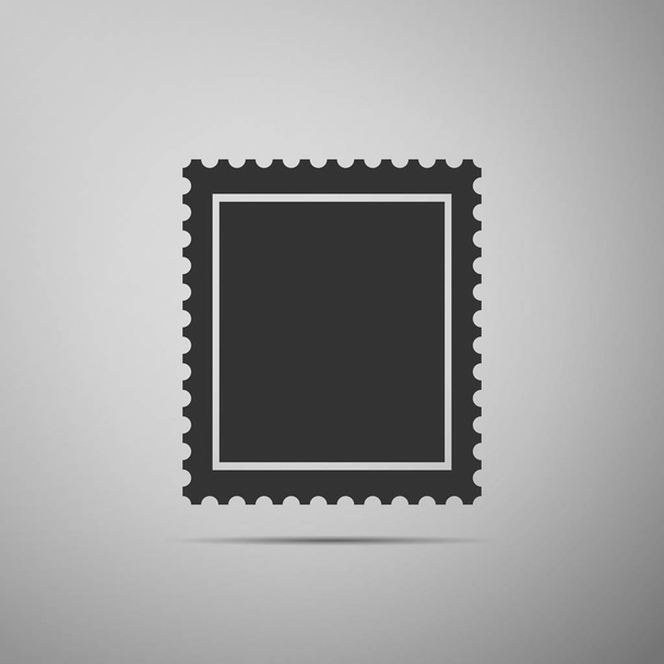 Icono de sello postal aislado sobre fondo gris. Diseño plano. Ilustración vectorial
 - Vector, imagen