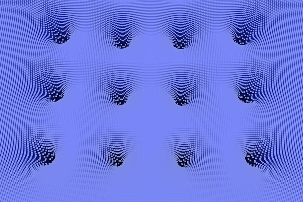 3D иллюстрация воронкообразного ландшафта, состоящего из сотен кубоидов с квадратным основанием
 - Фото, изображение
