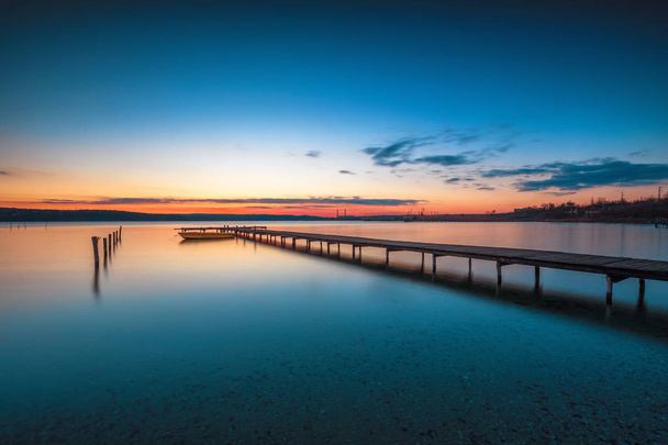 Sunset Over the lake HDR Image - Photo, Image