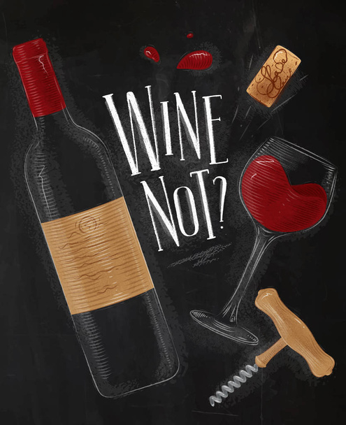 Плакат вино не
  - Вектор, зображення