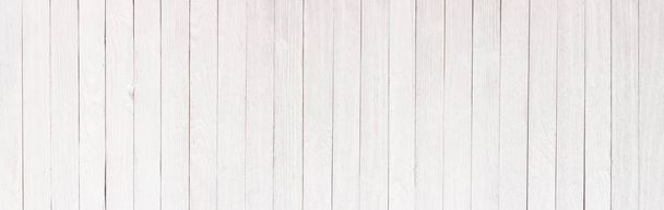 Table en bois peinte en blanc, texture bois d'une vue panoramique
 - Photo, image