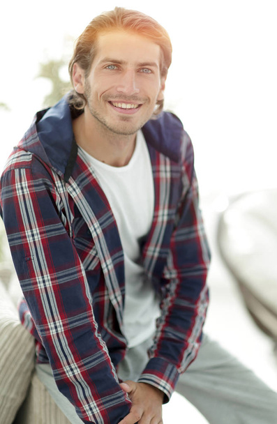 stylish young man in plaid shirt. - Photo, image