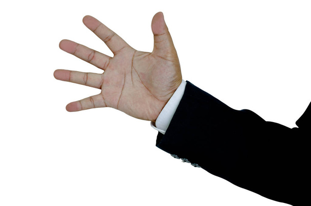 Rock, Paper, Scissors, Close up hands business man with paper - Photo, Image