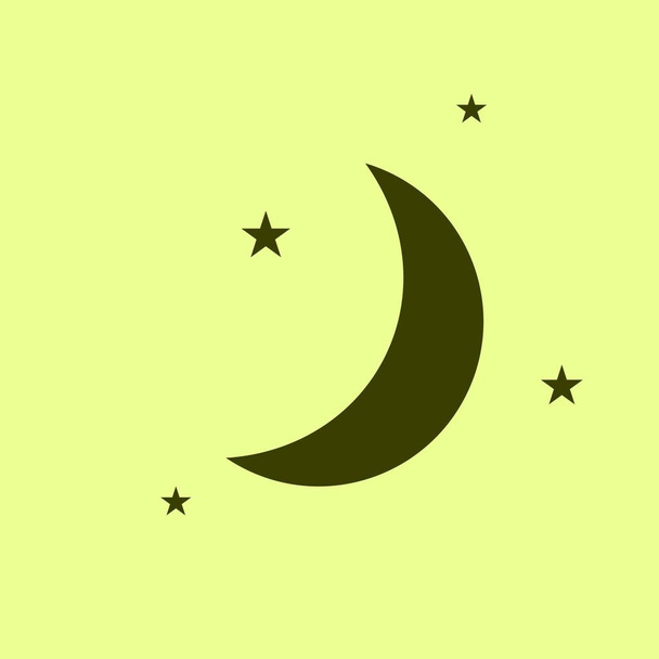 Φεγγάρι & αστέρια εικονίδιο εικονογράφηση διάνυσμα  - Διάνυσμα, εικόνα