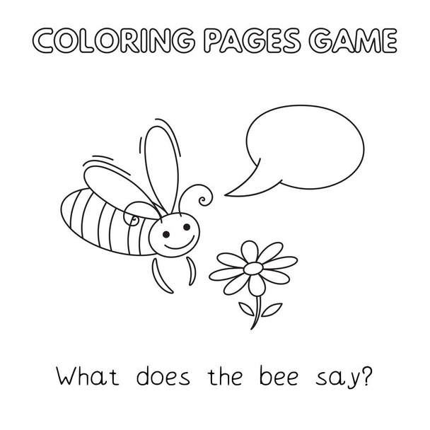 Мультфильм Пчела раскраски книга - Вектор,изображение