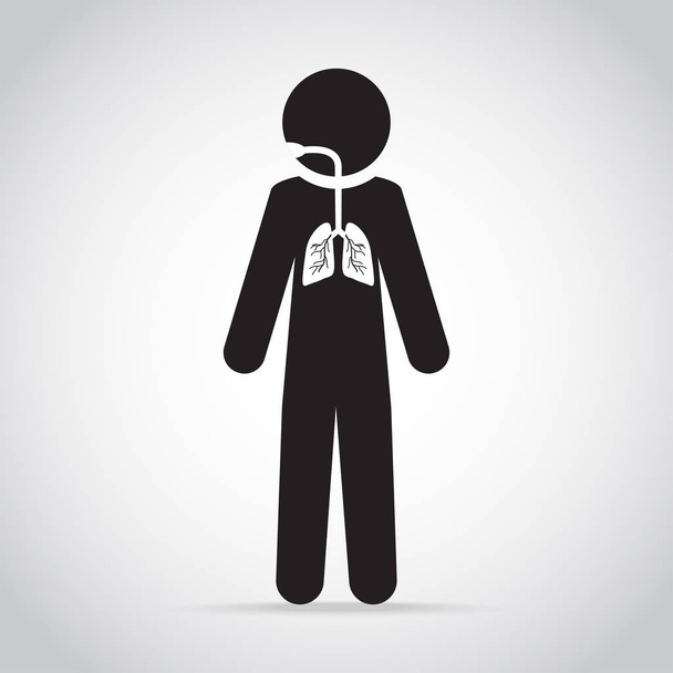 肺のアイコン、医療の概念図 - ベクター画像