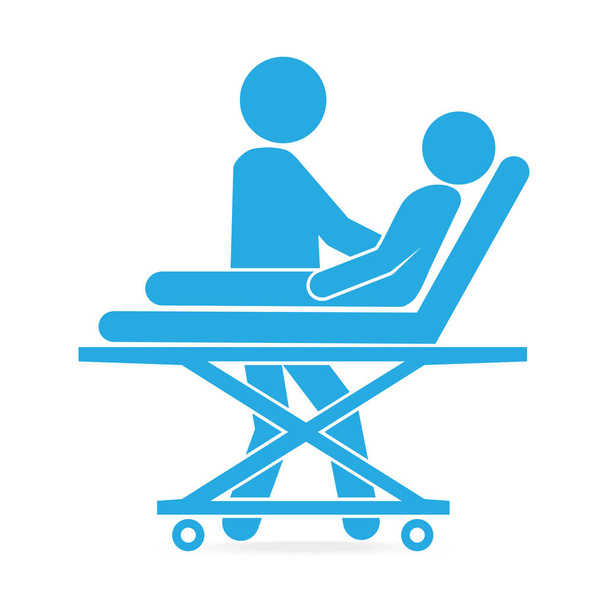 Concept de services médicaux d'urgence, icône bleue de sauvetage, co médical
 - Vecteur, image
