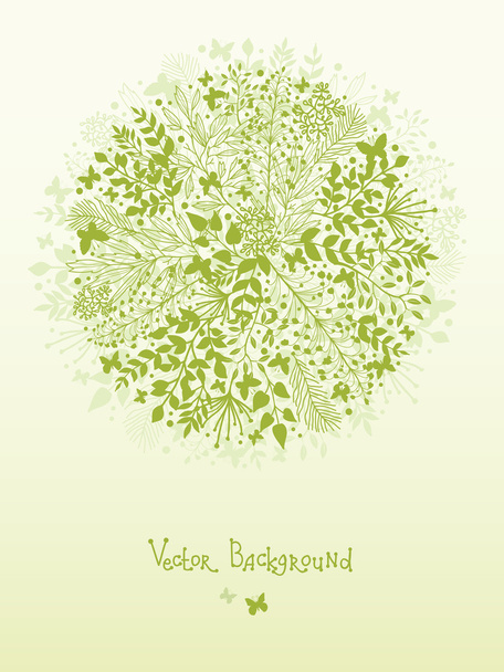 Green nature circle design element background - Vector, imagen