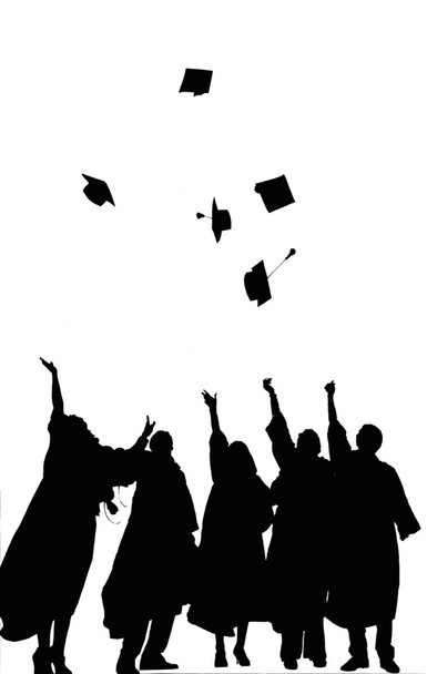 Students Silhouette Graduation - Photo, Image
