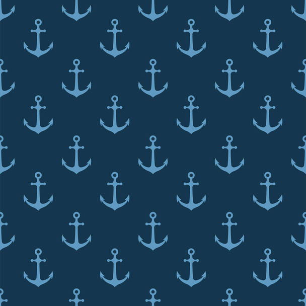 Vector seamless pattern with anchor. Nautical background. Marine pattern. Vector - Vector, Image