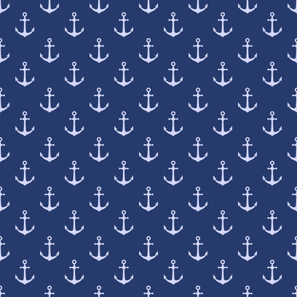 Vector seamless pattern with anchor. Nautical background. Marine pattern. Vector - ベクター画像