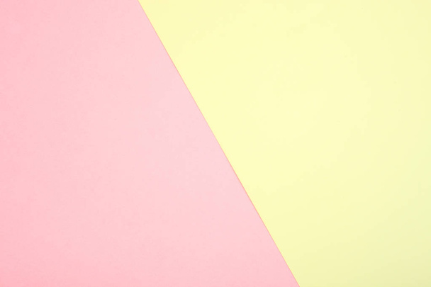 Background of pink and yellow paper pastel tones. Geometry - Photo, Image