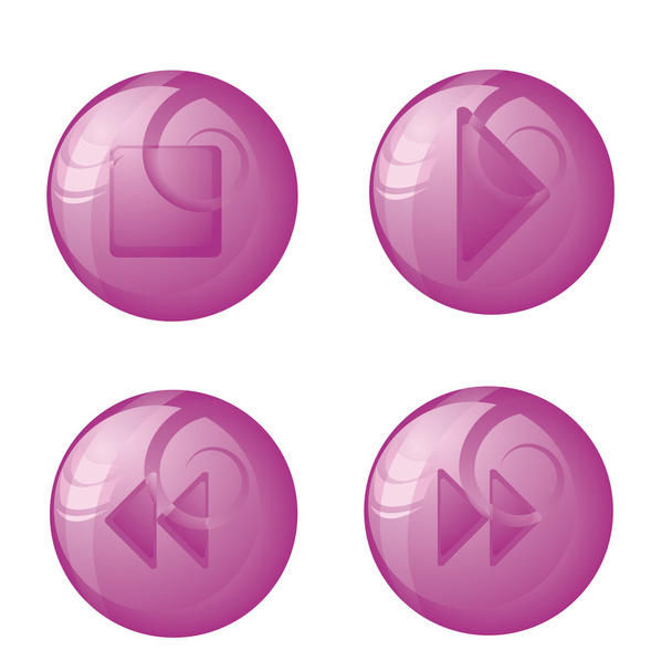 Pink glossy button - Vettoriali, immagini