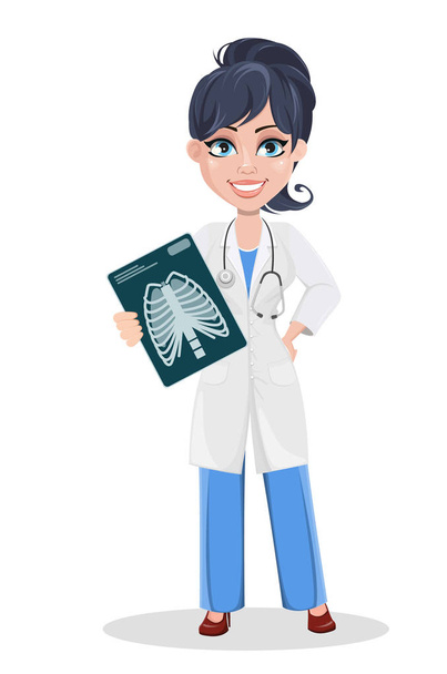 Doktor kadın, profesyonel sağlık personeli - Vektör, Görsel