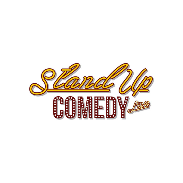 Stand-up comedy logo luminoso su sfondo bianco
 - Vettoriali, immagini