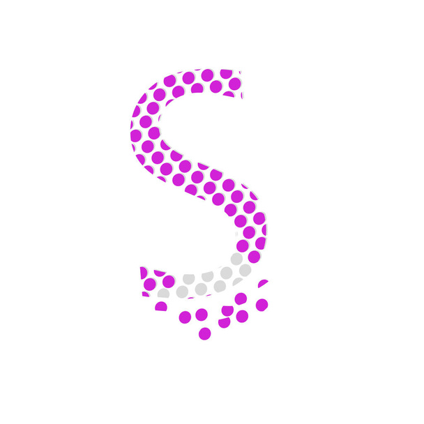 logo/The picture shows a logo consisting of a single letter with. The logo in a lilac color, as if scattered - Vector, Image