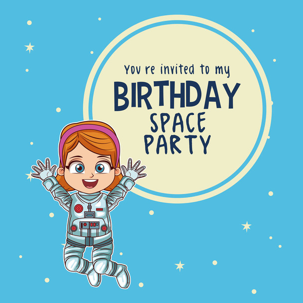 Gelukkige verjaardag uitnodigingskaart - Vector, afbeelding