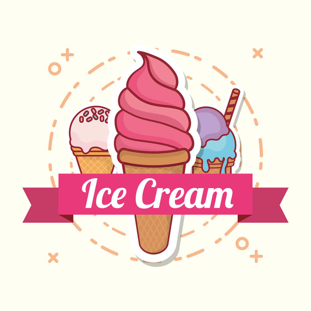 Ice cream design - Vettoriali, immagini