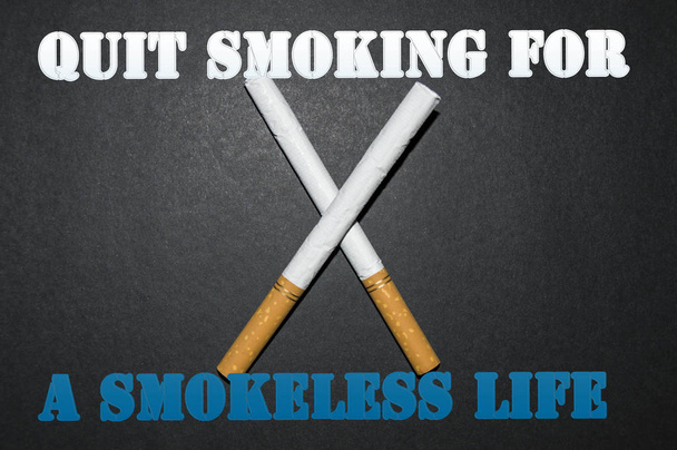 Αφήστε το τσιγάρο για μια ζωή χωρίς καπνό, σύνθημα φυλλάδιο μελέτες, ωραία και νόημα εικόνες να σταματήσουν το κάπνισμα - Φωτογραφία, εικόνα