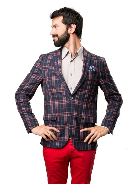 Well dressed man looking lateral on white background - Foto, Bild