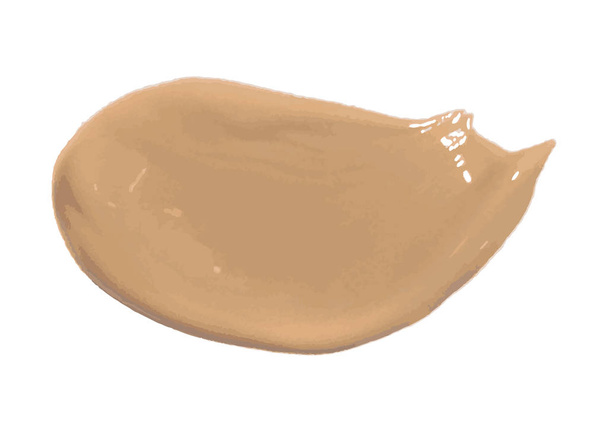 Smear of foundation lotion made with brush on white background. Vector Illustration - Vector, Image