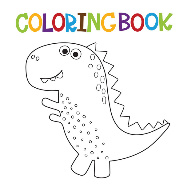 Cute dino coloring book - ベクター画像