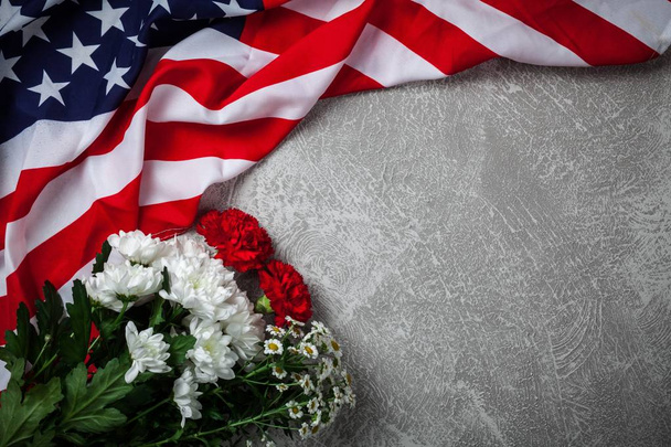 Bandiera USA su sfondo grigio - Foto, immagini