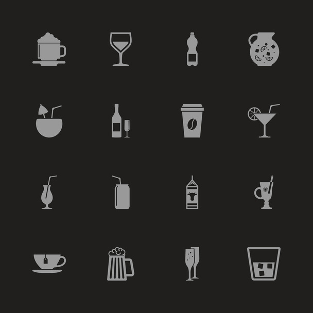 Bebida - Iconos de vectores planos
 - Vector, Imagen