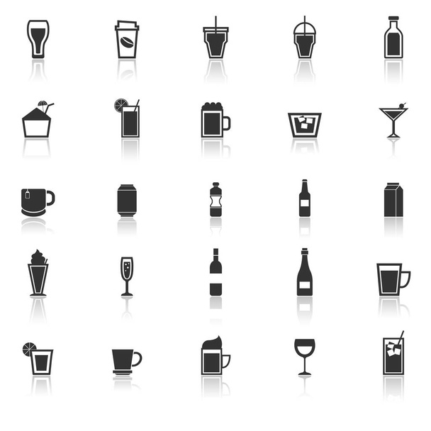 Иконки напитков на белом фоне
 - Вектор,изображение