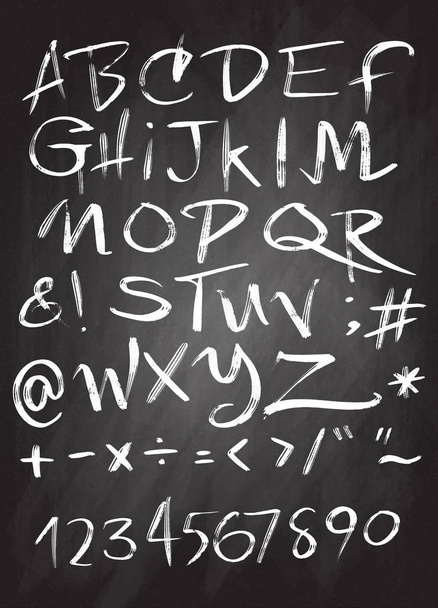Hand drawn dry brush font. Modern brush lettering. Grunge style  - Vector, afbeelding