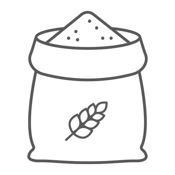 Sac d'icône de ligne mince de blé, agriculture et agriculture, graphiques vectoriels de signe de sac de grain, un motif linéaire sur un fond blanc, eps 10
. - Vecteur, image