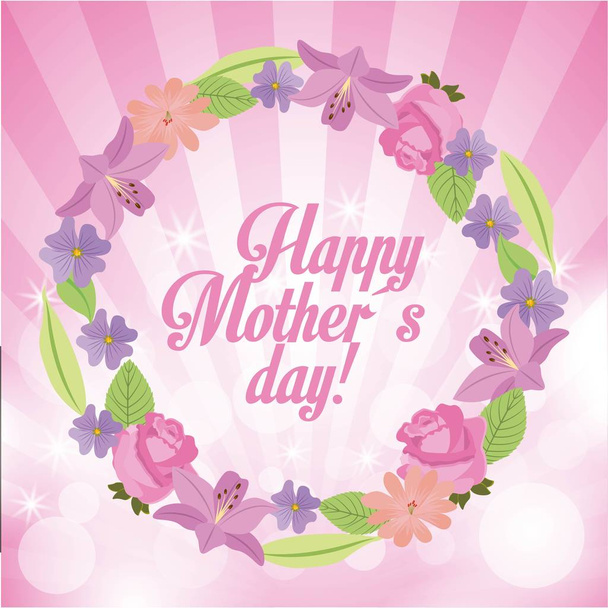 mutlu anneler günü hava weath çiçekler parlak ışıklar arka plan - Vektör, Görsel