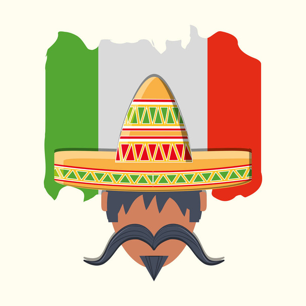 vlag van mexico ontwerp - Vector, afbeelding
