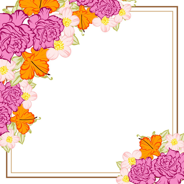Vintage style ornate flower card. Floral elements in color - Vecteur, image