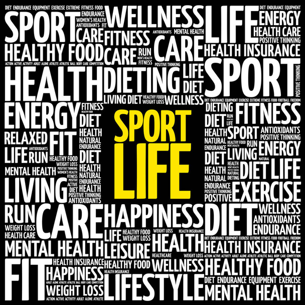 Sport Life word cloud - Vetor, Imagem