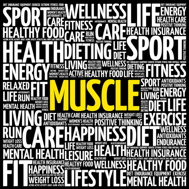 Muscle word cloud collage - Vettoriali, immagini