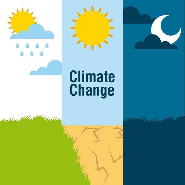 climate change banners landscape raining desert and night scene - Vector, Image