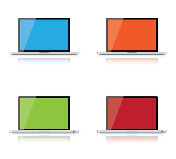 Set of laptops isolated on white - Photo, Image