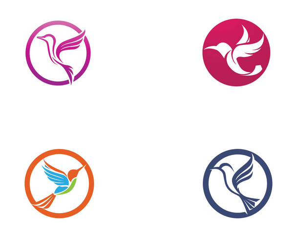 Sinek kuşu simge logo ve sembolleri şablon vektör - Vektör, Görsel