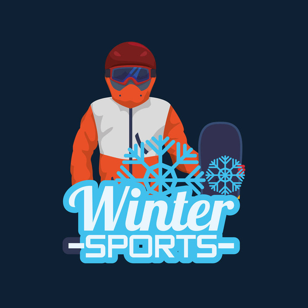 Snowboarding a zimní sporty - Vektor, obrázek
