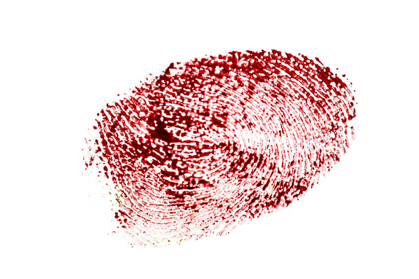 Αιματηρή δακτυλικών αποτυπωμάτων που απομονώνονται σε λευκό φόντο - Φωτογραφία, εικόνα