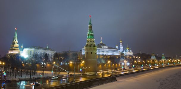 Moskva, Kreml v noci - Fotografie, Obrázek