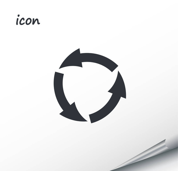 vector icono flecha círculo en una hoja de plata envuelta
 - Vector, Imagen