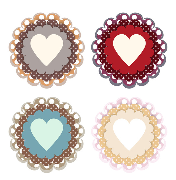 Vector set of colored hearts. - Vector, Image