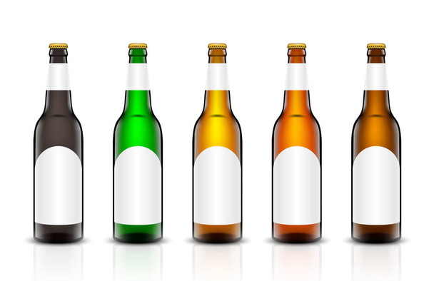 Beer bottle vector set. - Vector, afbeelding