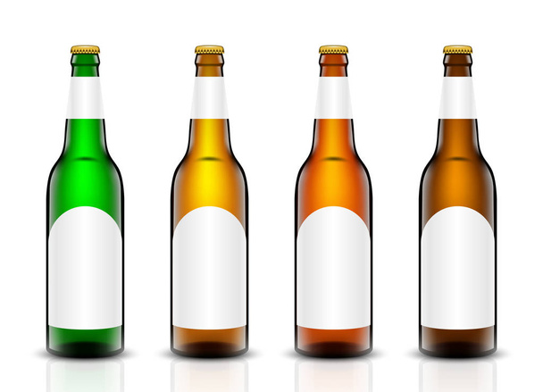 Beer bottle vector set. - Vecteur, image